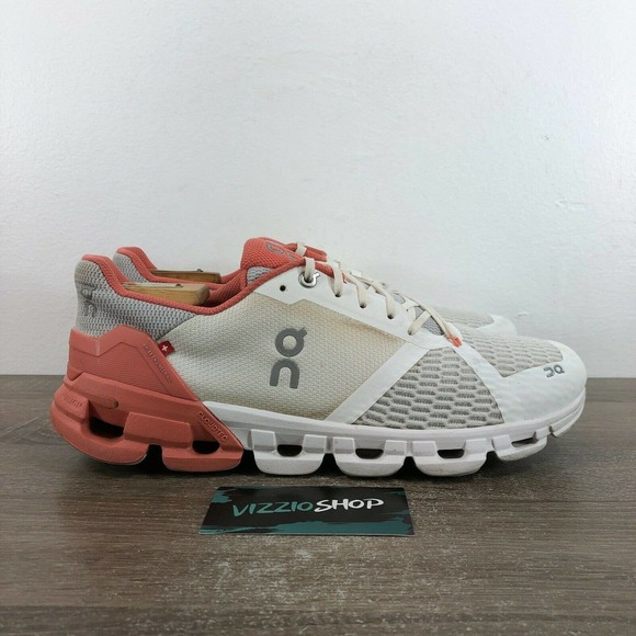 On Running Shoes - On Running Cloudflyer Swiss Engeneering White Coral Running Shoes Women's 10